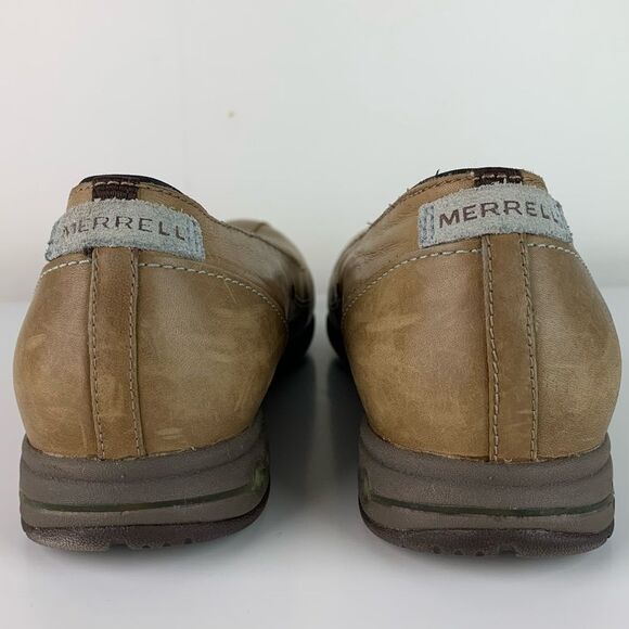 Merrell Performance Ortholite Women Taupe Leather QForm Comfort Ballet Flats 9 - Picture 6 of 8